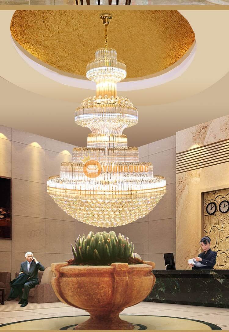 Đèn chùm pha lê cao cấp gắn trần biệt thự CM198-9